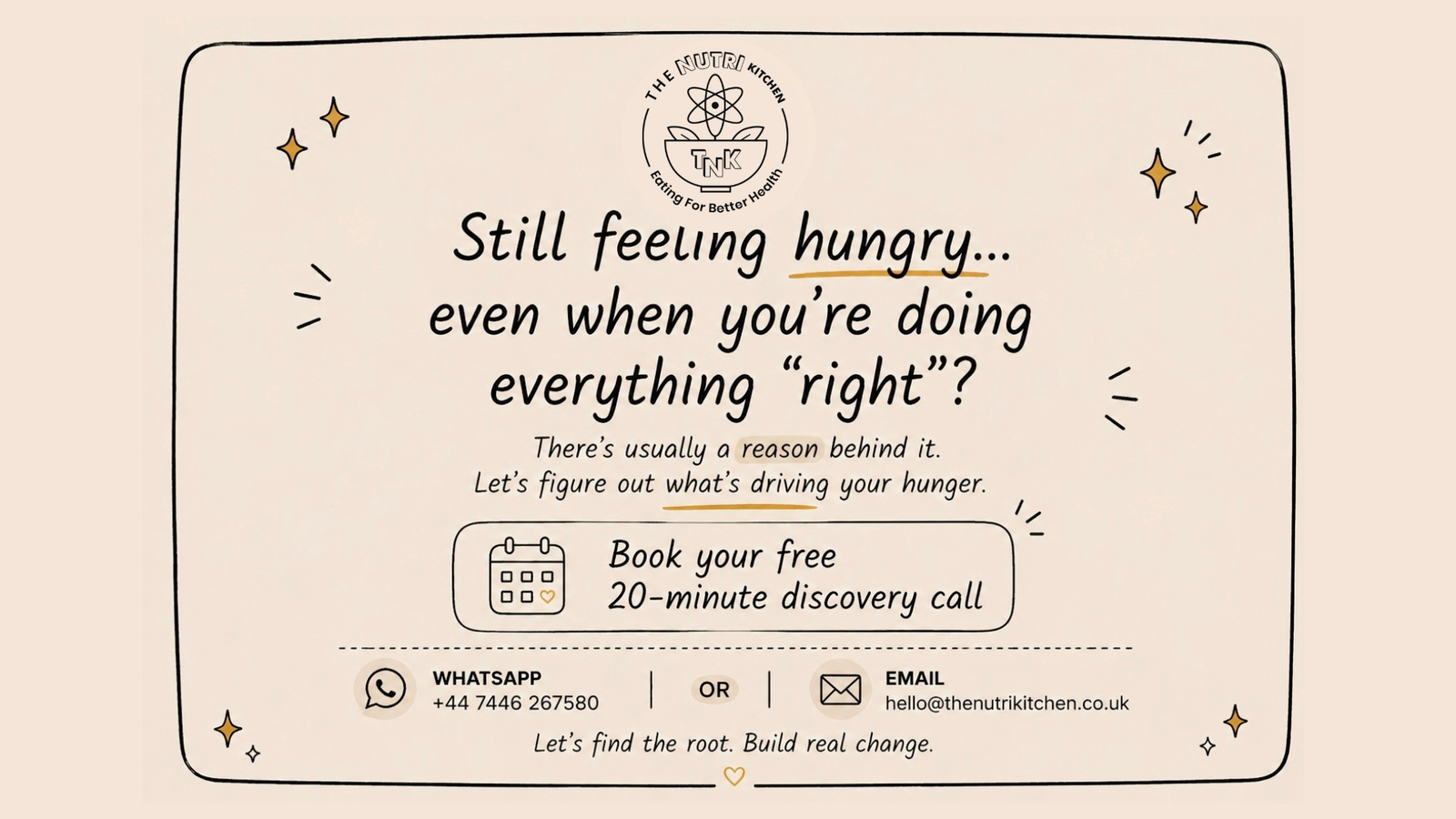 free discovery call to go through why youre hungry