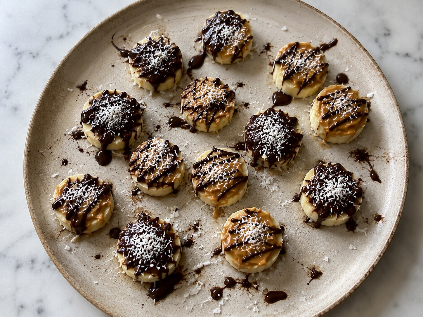 You are currently viewing No Bake Chocolate & Peanut Butter Banana Bites
