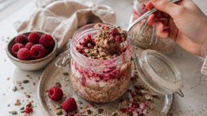 Read more about the article Chocolate Raspberry Crunch Overnight Oats