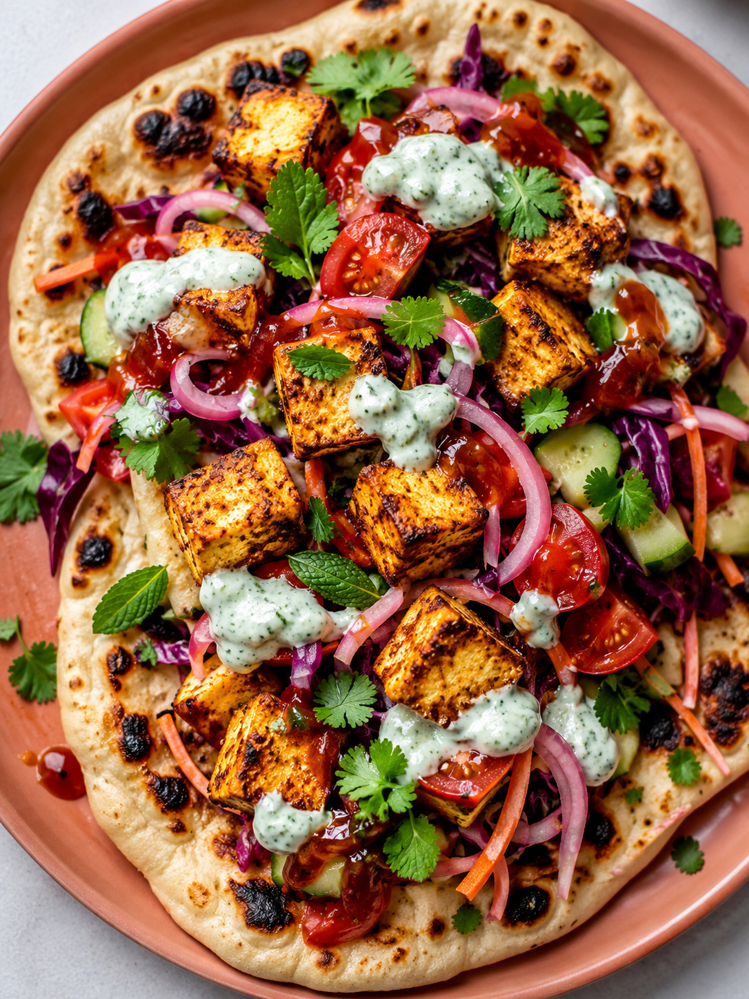 You are currently viewing High-Protein Tikka Tofu Loaded Naan